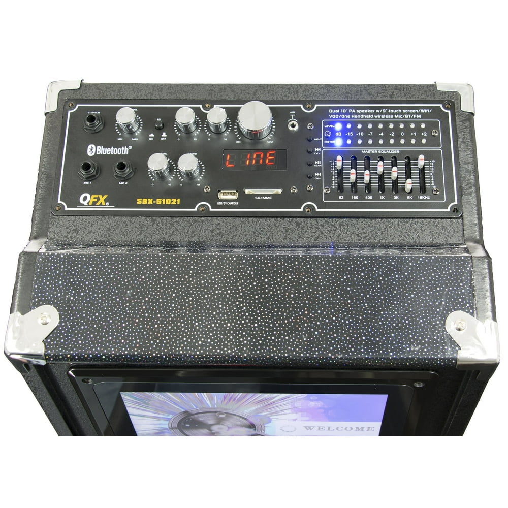 QFX SBX51021 Dual 10" PRO WiFi Bluetooth PA Karaoke Speaker with 9