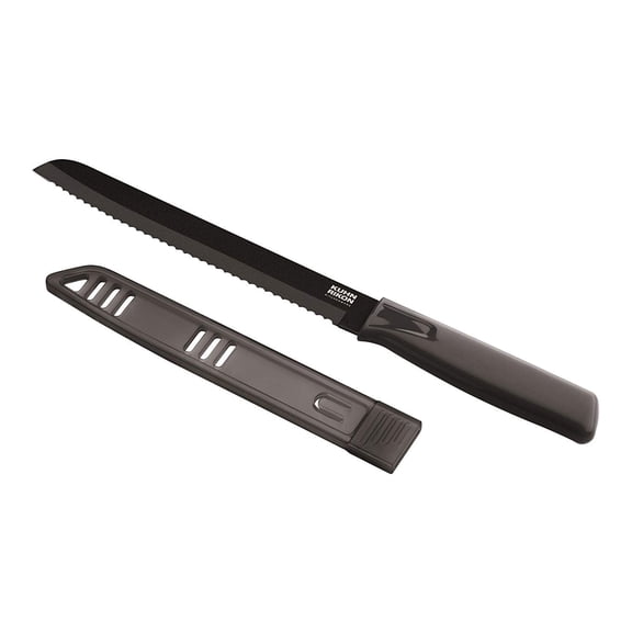 Kuhn Rikon Serrated Bread Knife with Sheath, Nonstick Bread Knife for Easy Slicing