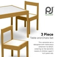 thumbnail image 3 of Open Box PJ Wood 3pc Table and Chairs Set w/Natural Finish & Dry Erase Surface, 3 of 8