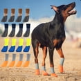 thumbnail image 2 of Juego de 4 botas de lluvia para perros con suela antideslizante, impermeables, para gatos, de goma, para calzado de exterior, calcetines, protectores para patas de perro, 2 of 5
