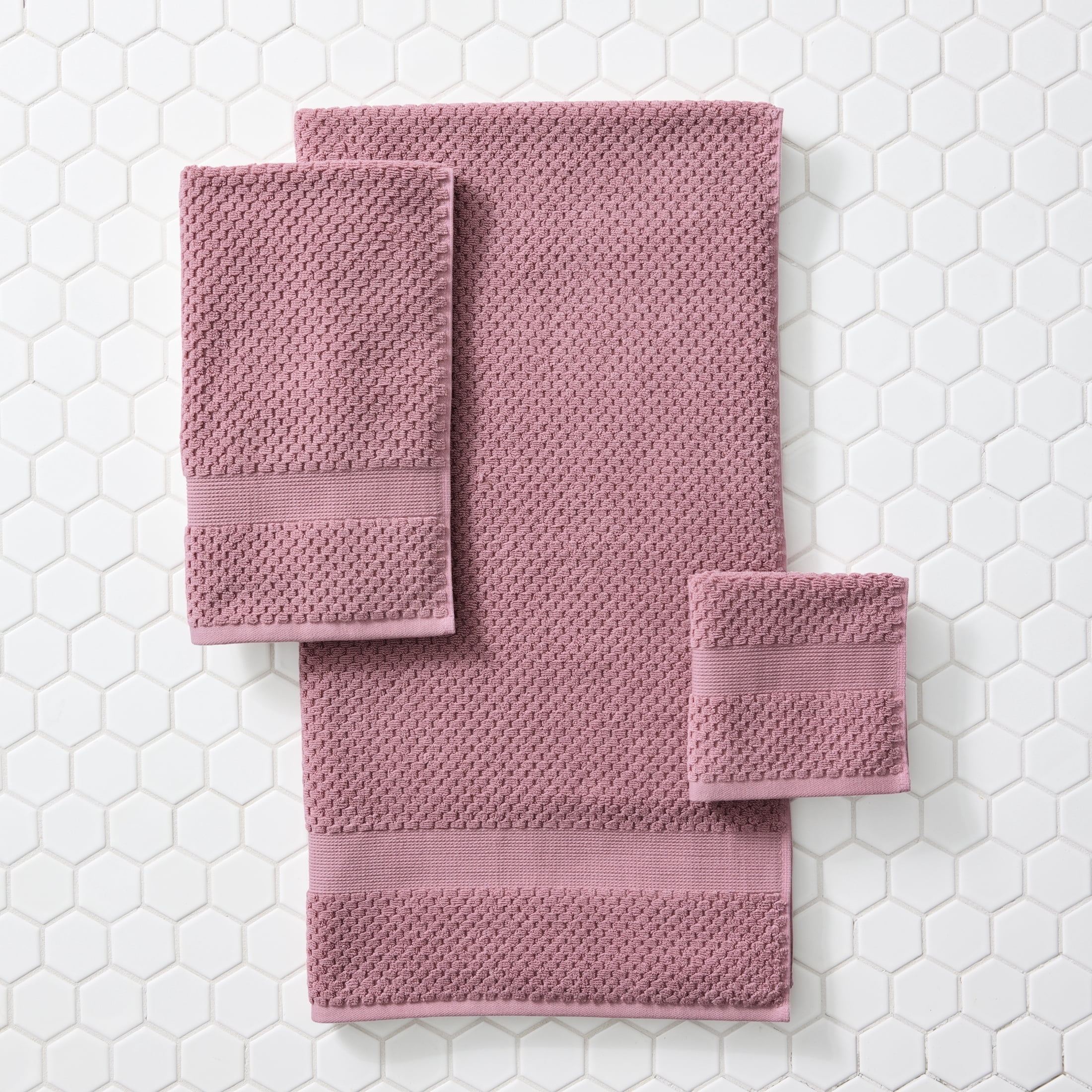 Better Homes & Gardens Signature Soft Popcorn Texture 6 Piece Towel Set,Violet Gem