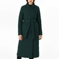 thumbnail image 2 of MuZeFu Winter Jackets for Women on Clearance Women's Casual Cotton Coat Rhombic V-neck Long Belt Warm Loose Coat, 2 of 5