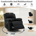 thumbnail image 4 of Korser Swivel Rocker Small Recliner Chair for Small Spaces for Living Room,Black, 4 of 6