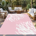 thumbnail image 3 of Outdoor Rug 5x7 ft Nautical Coastal Waterproof Outdoor Patio Rug Mat Non Slip Outside Area Rugs Carpet for RV,Camping,Porch,Deck,Pool,Balconybackyard,Ocean Coral Print Pink White, 3 of 9