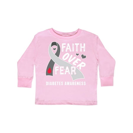 

Inktastic Diabetes Awareness Faith over Fear Gift Toddler Boy or Toddler Girl Long Sleeve T-Shirt