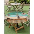 thumbnail image 5 of Outdoor Tablecloth with Umbrella Hole, Green Beach Spillproof Waterproof Outdoor Table Cover, Abstract Stripes Gradient Ocean Brown Sand Patio Tablecloths for Party/Garden/Picnic, Round 60 inch, 5 of 9