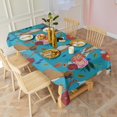 thumbnail image 4 of Dogs with Pioneer Flower Rectangle Tablecloth 60"x120",Waterproof Polyester Rectangle Table Cloth, Wipeable Spillproof Polyester Tablecloth for Dining, Camping, Indoor and Outdoor, 4 of 6