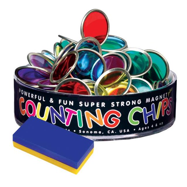 Dowling Magnets DO-736608BN Counting Chips 75 & Block Magnet&44; Pack de 6