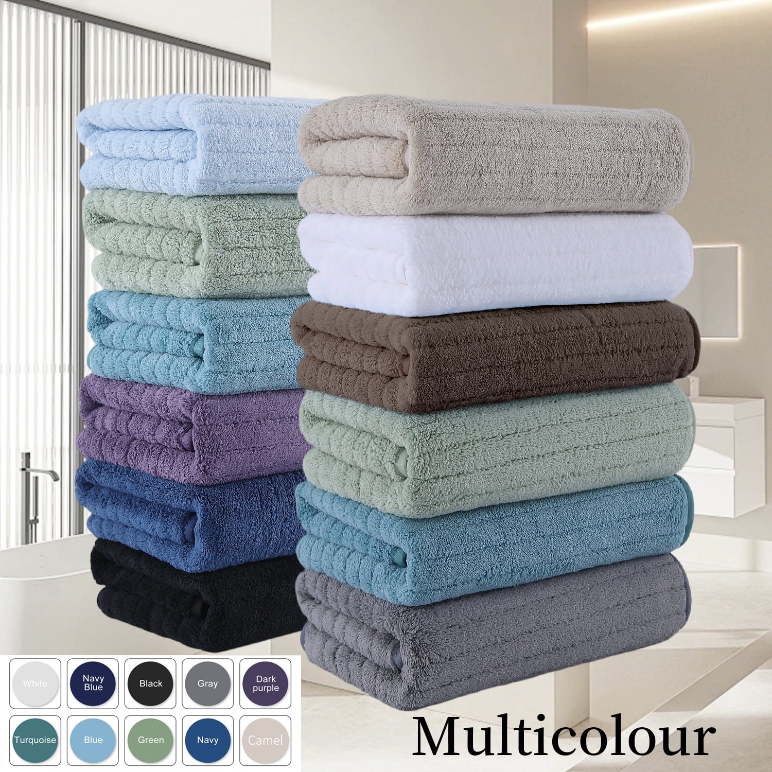 Covina Home 12 Pack Dark Brown Hand Towel Set, Oversized Ultra Soft Microfiber Bathroom Towel Set Adult Luxury Lightweight Cozy Collection