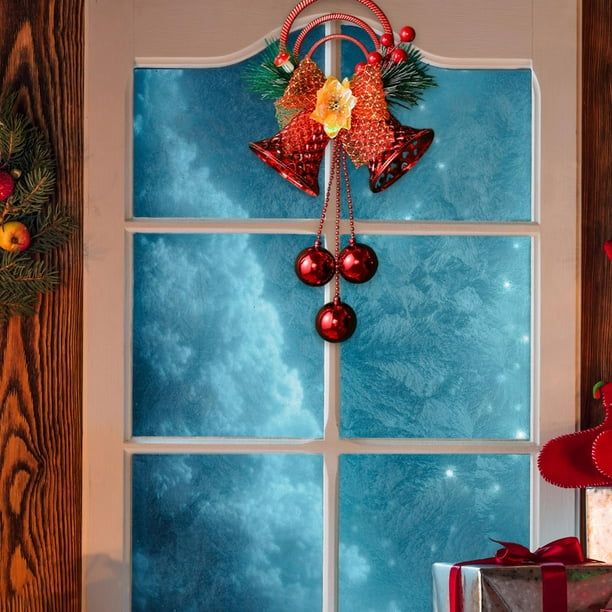 Colgante de campana de Navidad colgante, campana de lazo, suministros para fiestas artesanales DIY, decorativo para Navidad Estilo D Soledad campanas