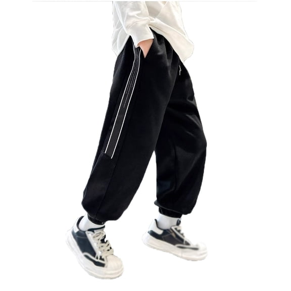 Kiijoy Boys Jogger Pants Kids Lined Sweatpants Casual Athletic Pants, Sizes 4-5