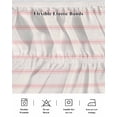 thumbnail image 5 of Pink Striped Wrap Around Bed Skirts for Queen Bed 18" Drop, Bed Skirt with Adjustable Elastic Belt Dust Ruffle Bed Valance for Bedroom Hotel Luxury Rustic Pink Stripe Modern Art Beige Bed Frame Cover, 5 of 7