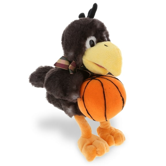 DolliBu Sitting Crow Stuffed Animal with Basketball Plush - Soft Huggable Crow, Adorable Playtime Plush Toy, Cute Wildlife Bird Gift, Basketball Plush Animal Toy for Kids and Adults - 9.5 Inches