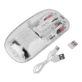thumbnail image 2 of Transparent Computer Mouse, USB C Rechargeable Transparent Computer Mouse, 2.4G BT1 BT2 Tri Mode USB Rechargeable  BT Mouse with USB Receiver for Laptop, 2 of 7