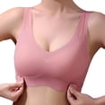 thumbnail image 4 of ByworldtasicNo Boundaries Womens Seamless Wireless Bra Wide Shoulder Strap V Neck Padded Support Bra Closure Daily Breathable Bra, 4 of 5