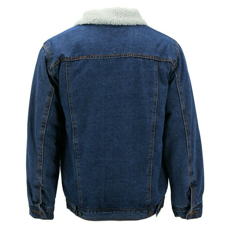 Buy West Louis Mens Denim Jean Jacket Fleece Lining Jeans Jacket Cowboy  Style Denim Jacket (Light Blue, X-Small) at