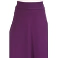 thumbnail image 5 of Women's Casual Solid Flare A-line Long Skirt with Elastic Waistband, 5 of 6