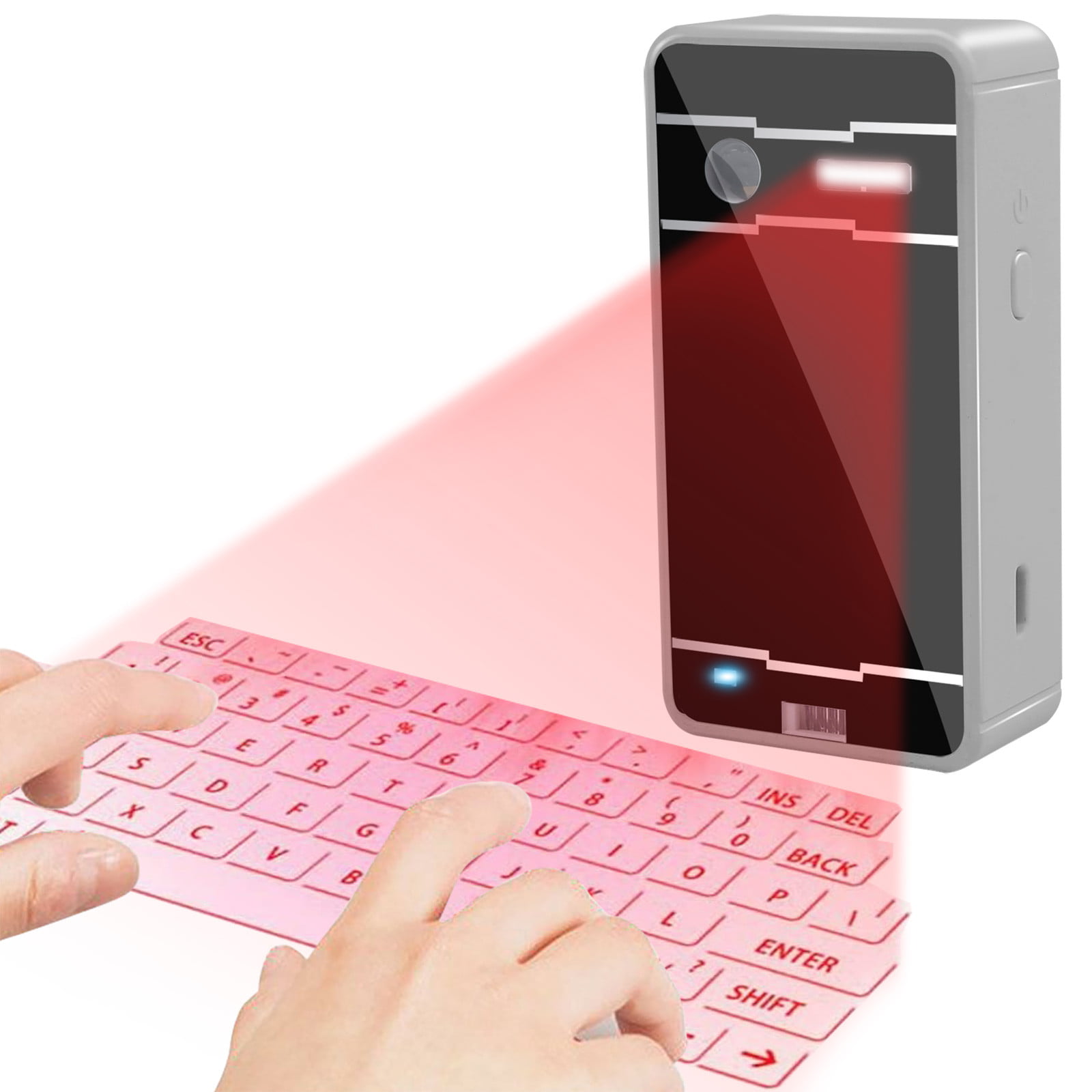 MY-COSE Bluetooth Laser Keyboard Mouse,Virtual Wireless Portable Projection Keypad,Full Keyboard Layout Fast Accurate Data,for Smartphone and Tablets New,White 