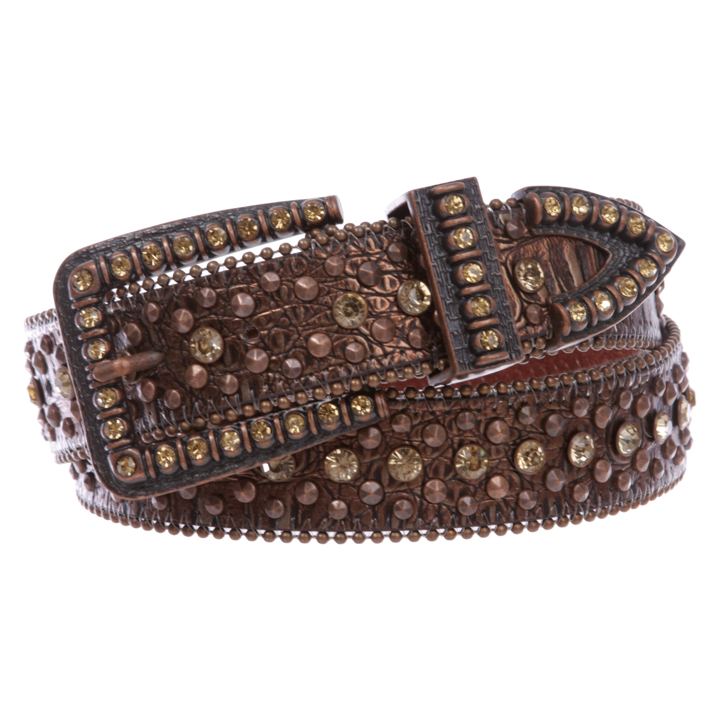 Western Cowgirl Faux Alligator Rhinestone Studded Leather  display picture 1