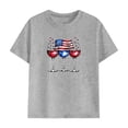 thumbnail image 4 of Zynoxe Girls and Boys Two Piece Sets Independence Day Printed Short Sleeve Tops and Elastic Waist Shorts Sets Lounge Cotton Linen Summer Outfits Gray2 4 Years, 4 of 9