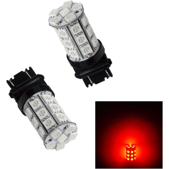 PA LED 2PCS 30SMD 3157 Red Auto LED Bulb 12V for Turn Signal, Side Marker, Stop, Back, Tail Light