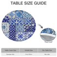 thumbnail image 6 of Floral Bohemian Print 44Inch Elastic Round Tablecloth, Fitted Stretch Table Cover for 38 to 42 Inch Tables, Wrinkle Resistant Indoor Outdoor Use, 6 of 7