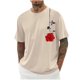 thumbnail image 5 of Camisas de Manga Larga para Hombres Imprimir Casual Cuello Redondo Blusa de Manga Corta, Camisas de Lino para Hombres, 5 of 8