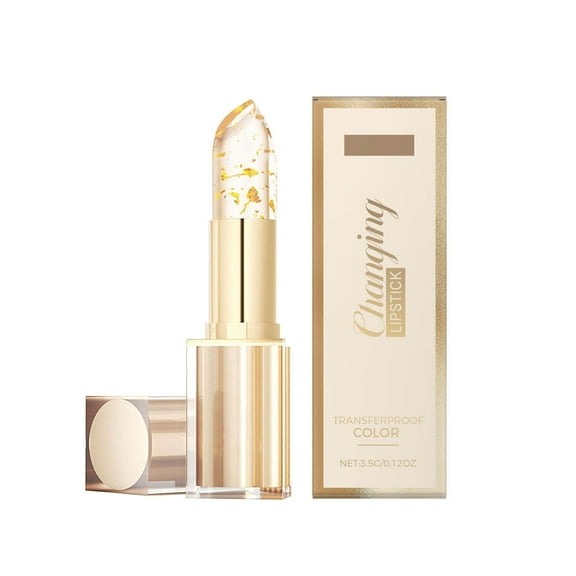 HHBEAUTY Transferproof Color Changing Lipstick,Gold Crystal Ph Lipstick Color Changing,Long Lasting 24 Hours Moisturizing Glossy Shine Lip Gloss for Women