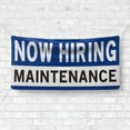 thumbnail image 4 of Now Hiring Maintenance 13 oz Heavy Duty Vinyl Banner Handyman Jobs Available Help Wanted Sign for Business Advertising Indoor/Outdoor Single-Sided with Metal Grommets (2x5 ft, Wh & Bl & Bk), 4 of 6