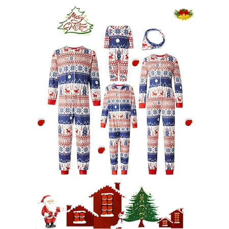 

Sunisery Christmas Family Matching Hoodie Pajamas Santa Claus Print Romper Long Sleeve One Piece Jumpsuit Zipper Pjs for Adult Kids Baby