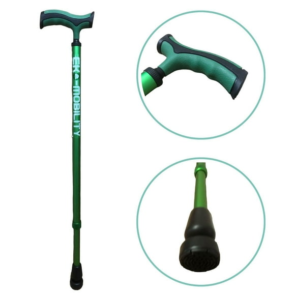 Baston Ultra Ligero Eko-Mobility Con Sistema Goma Rotatoria Verde