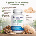 thumbnail image 4 of Lions Mane 1000 mg 4:1 Extract Supplement | Pure Fruiting Body | Mental Clarity, Focus, Cognitive Support | Made in USA | 120 Vegetable Capsule, 4 of 8
