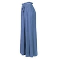 thumbnail image 3 of MixMatchy Women's Breathable Chiffon Fabric Loose Pleated Wide Leg Palazzo Pants with Ribbon Tie Elastic Band, 3 of 4