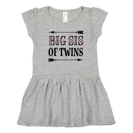 

Inktastic Big Sis of Twins Sister Announcement Gift Toddler Girl Dress