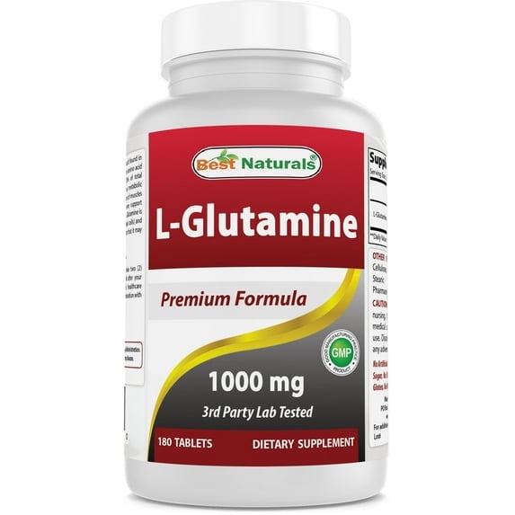 (2 pack) Best Naturals L-Glutamine 1000 mg 180 Tablets