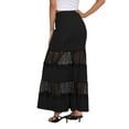thumbnail image 6 of Women Contrast Lace See Through Ruffle Hem Skirt A Line Elastic Waist Loose Fit Elegant Skirt, 6 of 7