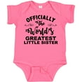 thumbnail image 3 of Inktastic Officially the World's Greatest Little Sister Girls Baby Bodysuit, 3 of 5