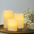 thumbnail image 3 of Battery Operated LED Flameless Candles with Remote and Timer, Real Wax Candles Warm Color Flickering Light for Festival Wedding Home Party Decor(Pack of 3), 3 of 6