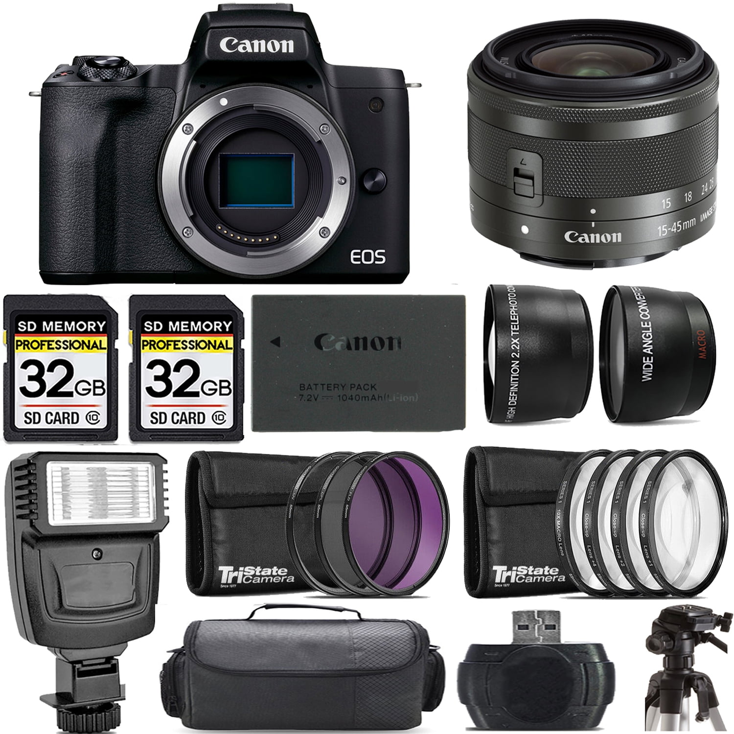 Canon EOS M50 Mark II Mirrorless Camera (Black) +1545mm f/3.56.3 IS