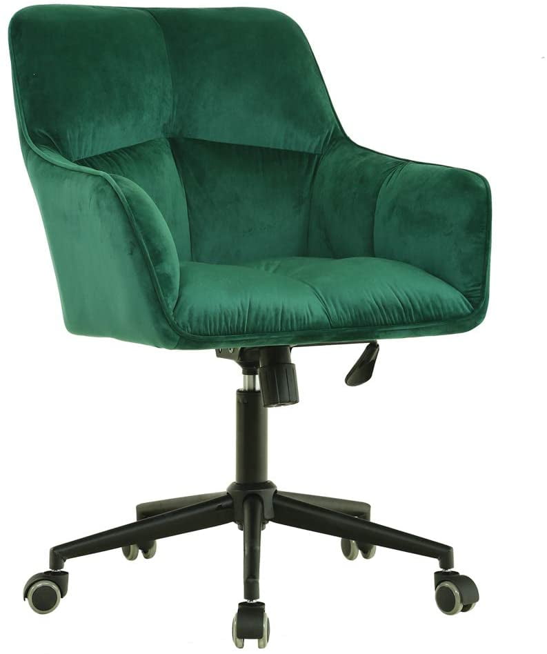 Nopurs Home Office Velvet Accent Swivel Computer Chair,Large and Wider