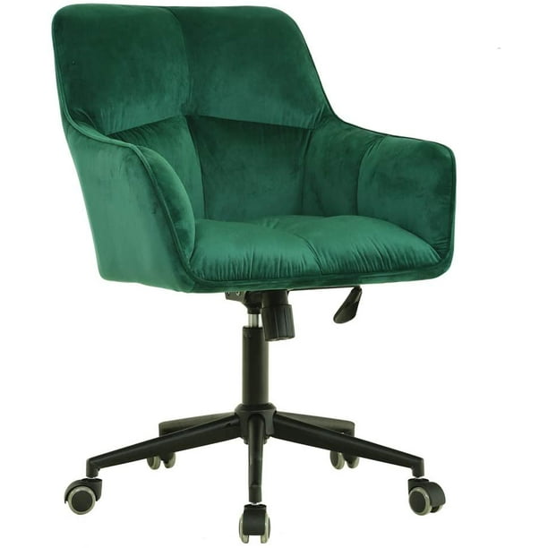 Nopurs Home Office Velvet Accent Swivel Computer Chair,Large and Wider Seat Rolling Wheels with 