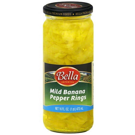 Bella Mild Banana Pepper Rings, 16 oz (Pack of 6) )