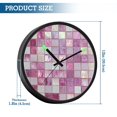 thumbnail image 3 of Indoor 12' Voice-Activated Luminous Decoration Wall Clock With LED Night Light Mosaic in Rose, 3 of 8