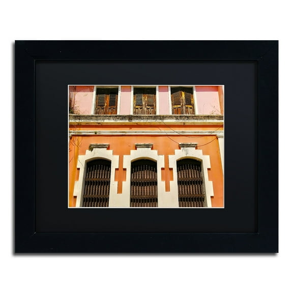 Trademark Fine Art "Old San Juan 12" Canvas Art by CATeyes, Black Matte, Black Frame