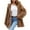 Brown, variant on ZACPNCV Womens Ladies Warm Faux Furry Long Coat Jacket Winter Solid Hooded Outerwear Brown
