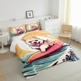thumbnail image 4 of Erosebridal Dog Comforter Set 3Pcs, Sea Wave Bedding Set Queen Size Teens Bedroom Decor, Cute Pug Animal Quilt Funny Puppy Pet Duvet Insert, 1 Comforter + 2 Pillow Cases, 4 of 6