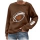 thumbnail image 2 of TaTaai Women Crew Neck Baseball Print Long Sleeve Drop Shoulder Hoodie Casual Fashion Top Ladies Daily Lounge Work Wear Soft Warm Breathable No Fading Versatile Top Gift, 2 of 4