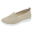 thumbnail image 2 of Womens Beige Slip-On Shoes | Breathable Mesh & Lightweight Walking Shoes | Casual Comfort for All-Day Errands,Size 36, 2 of 9