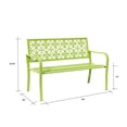 thumbnail image 2 of 50" L Metal Garden Bench Green Lattice Design, 2 of 2