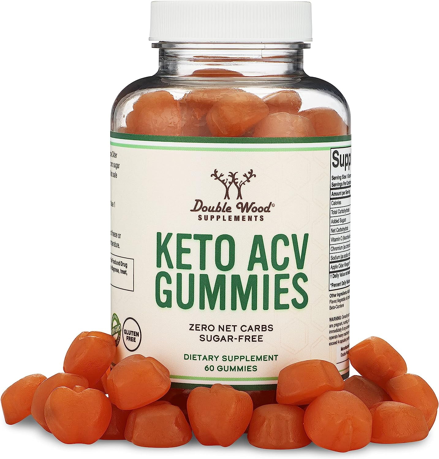 Keto Gummies ACV Sugar Free Gummies, Zero Net Carbs (60 Keto AVC Gummies, 375mg of Apple Cider